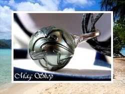 Silver Sea Collection / Collier Akiaki / Pendentif Argent Rhodié Mat 925 (0.96g) 1 Zircon / H:2.5cm / Perle Semi-Baroque de Tahiti Gravé Dauphin 13.45mm/C+ Gris (photos non Contractuelles)