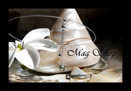 Ahe Collier Argent 925 & Keishi de Tahiti MAG.SHOP
