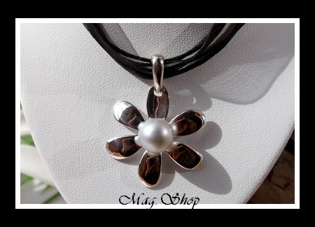 Ahutiare Collier Fleur de Tiaré Perle de Tahiti Modèle 2 MAG.SHOP