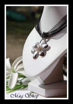 Ahutiare Collier Fleur de Tiaré Perle de Tahiti Modèle 2 MAG.SHOP