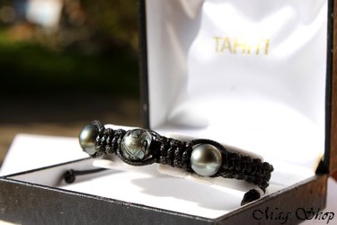 Ai-lani Tortue Bracelet 3 Perles de Tahiti MAG.SHOP