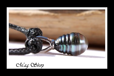 Akiaki Collier Argent Rhodié 925 Perle de Tahiti Modèle 2 MAG.SHOP