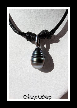 Akiaki Collier Argent Rhodié 925 Perle de Tahiti Modèle 2 MAG.SHOP