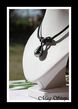 Akiaki Collier Argent Rhodié 925 Perle de Tahiti Modèle 2 MAG.SHOP