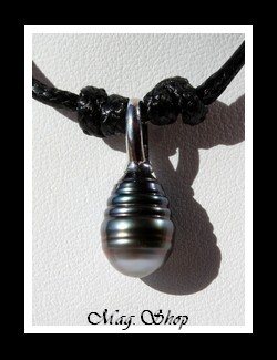 Akiaki Collier Argent Rhodié 925 Perle de Tahiti Modèle 2 MAG.SHOP