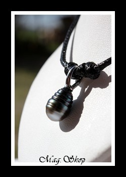 Akiaki Collier Argent Rhodié 925 Perle de Tahiti Modèle 2 MAG.SHOP