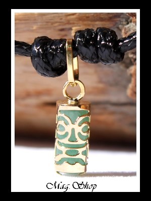 Amitié Collier Tiki Marquisien Adventurine - OR 750 MAG.SHOP