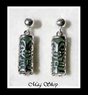 Amour Boucles Tikis Adventurine  Argent Rhodié 925 MAG.SHOP