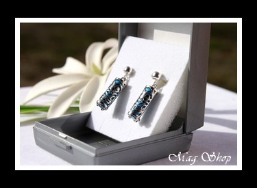 Amour Boucles Tikis Turquoise Argent Rhodié 925 MAG.SHOP