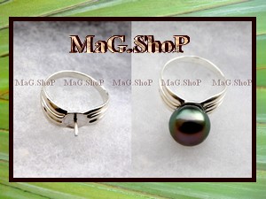 APPRETS Argent Rhodi&eacute; 925 (2.16g)/ Bague Jonc Cisel&eacute;e/ VENDU SANS PERLE