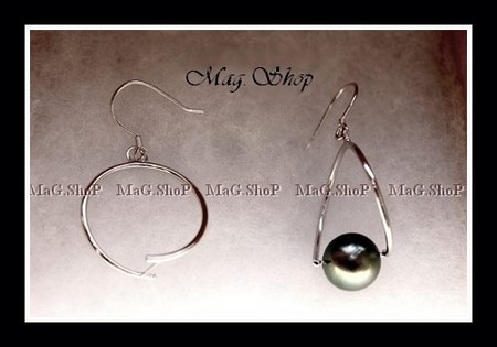 Apprêt Boucles D`Oreilles Créoles Argent Rhodié 925  MAG.SHOP TAHITI
