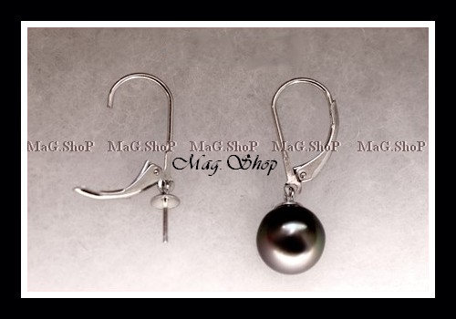 Apprêt Boucles D`Oreilles Dormeuses Argent Rodié 925 MAG.SHOP