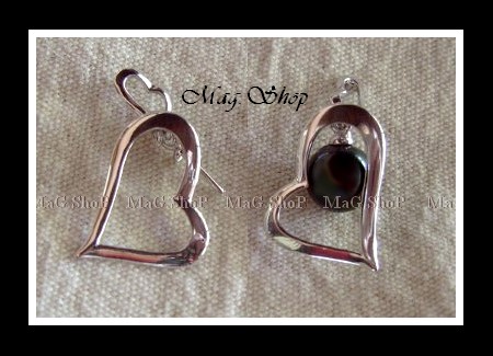 Apprêt Boucles D`oreilles Coeurs Tiffany Argent Rhodié 925 MAG.SHOP