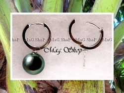 Apprêt Boucles D'oreilles Créoles "Clic"  Argent Rhodié 925 (2.65g) / Article Vendu SANS Perle