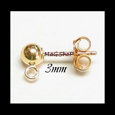 Apprêt Boucles Gold Filled 14K Boules 3mm MAG.SHOP