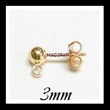 Apprêt Boucles Gold Filled Boules 3mm