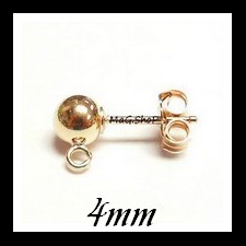 Apprêt Boucles Gold Filled Boules 4mm