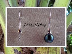 Apprêt Argent Rhodié 925 (1.86g) / Boucles d'Oreilles Cônes Fitii Crochets / Article vendu SANS Perle