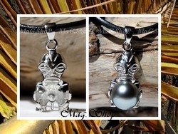 Apprêt Pendentif TIKI Merenui H:2.7cm / Argent Rhodié 925 (3.60g) / Article vendu SANS Cordon , SANS Perle (photos contractuelles)