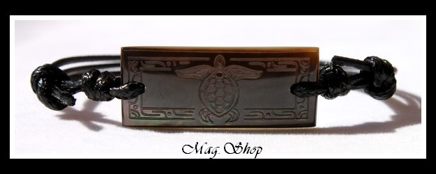 Ataroa Tortue Marquisienne Bracelet Nacre de Tahiti 3.5cm Modèle 1 MAG.SHOP
