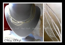 Atelier / Collier Cordons Coton & Organza Crème