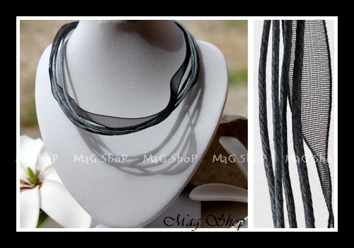 Atelier Collier Cordons Couleur Gris & Noir MAG.SHOP