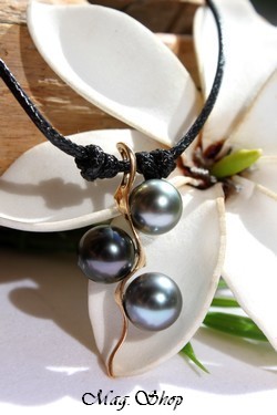 Australes Collier OR  Trio 3 Perles de Tahiti MAG.SHOP