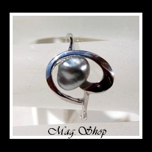 Bague Coeur Perle Keishi Forme Baroque de Tahiti MAG.SHOP