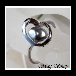 Bague Coeur Perle Keishi Forme Baroque de Tahiti MAG.SHOP