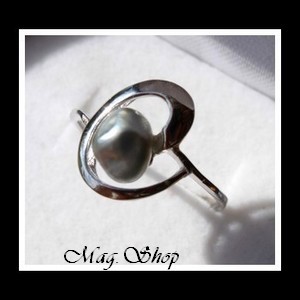 Bague Coeur Perle Keishi Forme Baroque de Tahiti MAG.SHOP