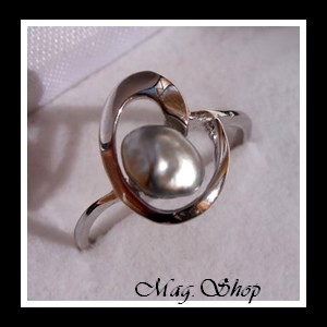 Bague Coeur Perle Keishi Forme Baroque de Tahiti MAG.SHOP