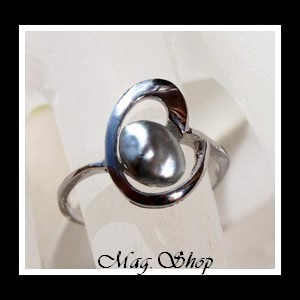 Bague Coeur Perle Keishi Forme Baroque de Tahiti MAG.SHOP