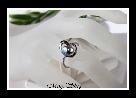 Bague Coeur Perle Keishi Forme Baroque de Tahiti MAG.SHOP