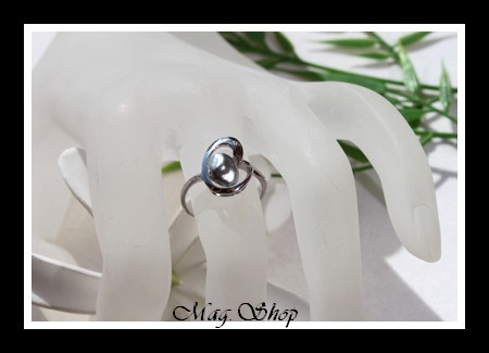Bague Coeur Perle Keishi Forme Baroque de Tahiti MAG.SHOP