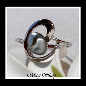 Bague Coeur Perle Keishi Forme Baroque de Tahiti MAG.SHOP