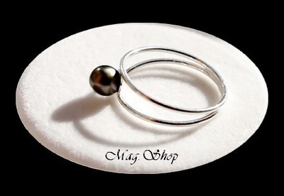 Bague Double Anneaux Argent 925 Keishi de Tahiti MAG.SHOP