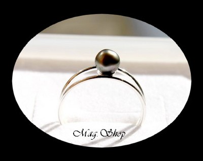 Bague Double Anneaux Argent 925 Keishi de Tahiti MAG.SHOP