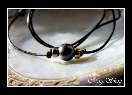 Bora-Bora Collection  Collier Surfeur Intercalaires Argent 925 Perle Ronde de Tahiti MAG.SHOP