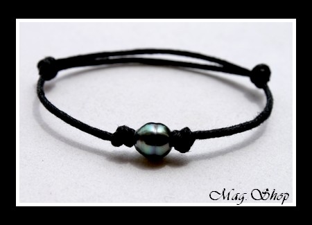 Bora-Bora Collection Vahinés  Bracelet Surfeur Perle Cerclée de Tahiti MAG.SHOP