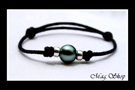 Bora-Bora Vahinés Collection Bracelet Surfeur  Perle Ronde de Tahiti MAG.SHOP
