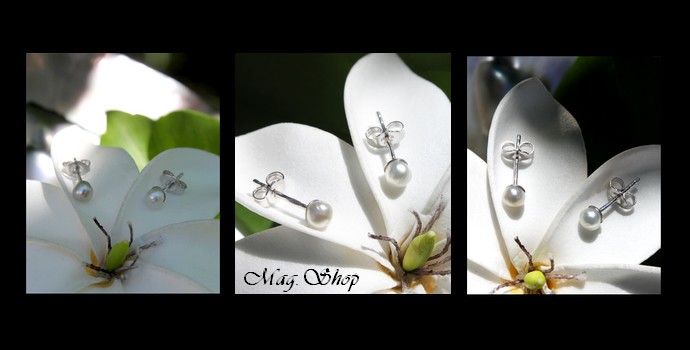 BOUCLES DOREILLES KEISHIS 5MM REFLETS CLAIRS DE TAHITI MAG.SHOP