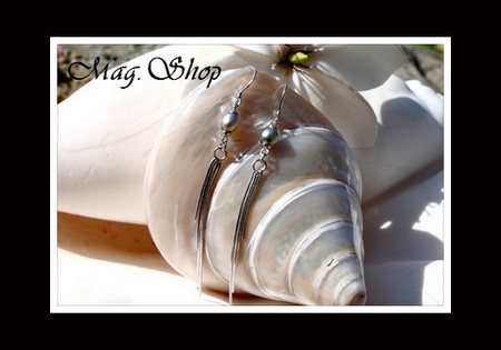 BOUCLES DOREILLES SNAKE ARGENT RHODIE 925  KEISHIS DE TAHITI . MAG.SHOP