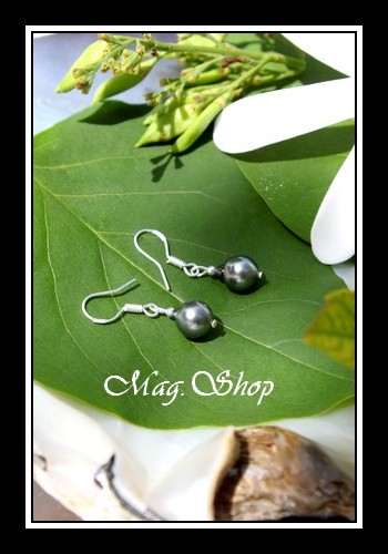 BOUCLES DOREILLES TAVANA PENDANTS CROCHETS 925 PERLES BAROQUES DE TAHITI MAG.SHOP