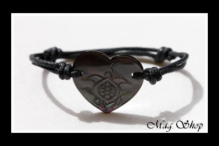 Bracelet Coeur Tortue 2.5cm Nacre de Tahiti MAG.SHOP