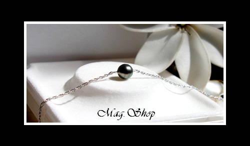 Bracelet Nuku Hiva Argent 925 Perle Cerclée de Tahiti MAG.SHOP