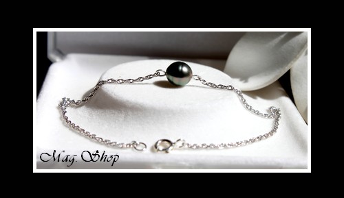Bracelet Nuku Hiva Argent 925 Perle Cerclée de Tahiti MAG.SHOP