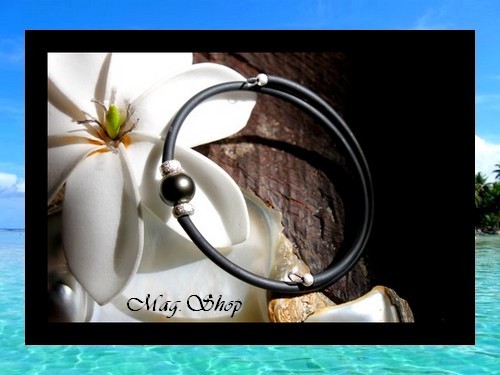 Bracelet Strass Manava Perle Ronde de Tahiti MAG.SHOP