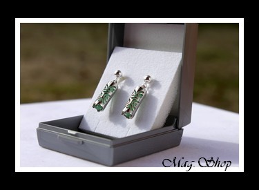 Chance Boucles Tikis Adventurine Argent Rhodié 925  MAG.SHOP