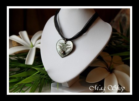 Coeur Miti Vagues Collier Nacre 2.5CM & Perle Keishi de Tahiti MAG.SHOP