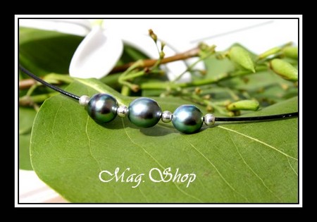 Collier Maeva 3 Perles Baroques de Tahiti MAG.SHOP TAHITI